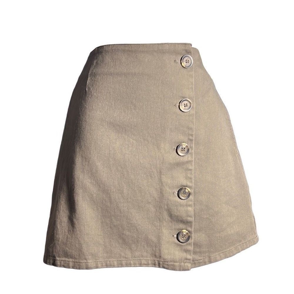 Chloe & Katie Women's 5-Button Closure Side Pocket Denim A-Line Skirt Size Large